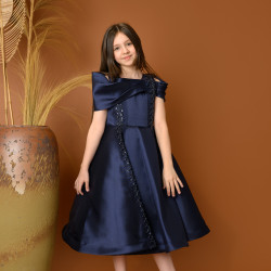 فستان بناتي سهرة بتصميم كتف مكشوف وتطريز فاخر - 816 فستان بناتي سهرة بتصميم كتف مكشوف وتطريز فاخر - 816