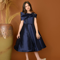 فستان بناتي سهرة بتصميم كتف مكشوف وتطريز فاخر - 816 فستان بناتي سهرة بتصميم كتف مكشوف وتطريز فاخر - 816