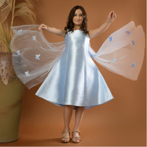 فستان بناتي سهرة لونين فراشات وذيل - M3565 فستان بناتي سهرة لونين فراشات وذيل - M3565