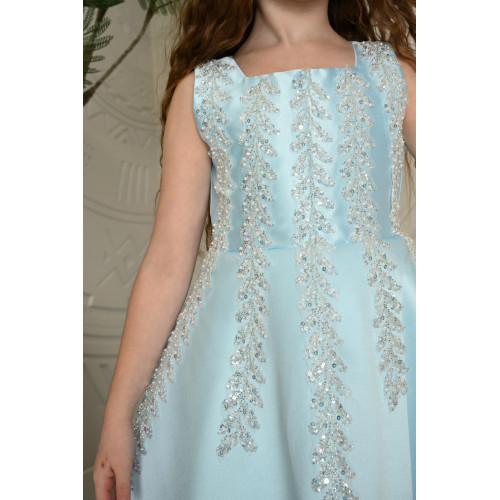 فستان سهرة بناتي فاخر بتطريز فضي | متوفر بثلاثة ألوان - M3580 فستان سهرة بناتي فاخر بتطريز فضي | متوفر بثلاثة ألوان - M3580