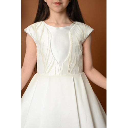 فستان بناتي سهرة ذيل بتصميم تطريز على الصدر - M3488 فستان بناتي سهرة ذيل بتصميم تطريز على الصدر - M3488