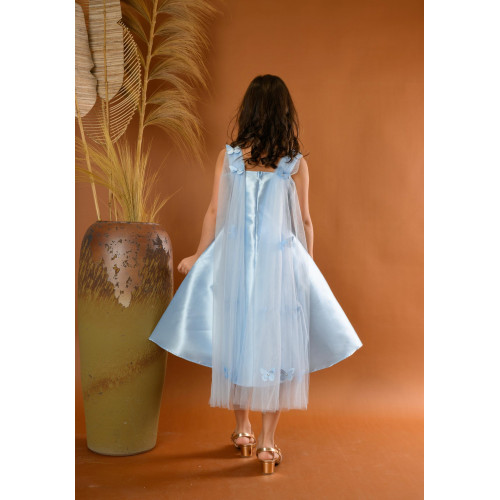 فستان بناتي سهرة لونين فراشات وذيل - M3565 فستان بناتي سهرة لونين فراشات وذيل - M3565