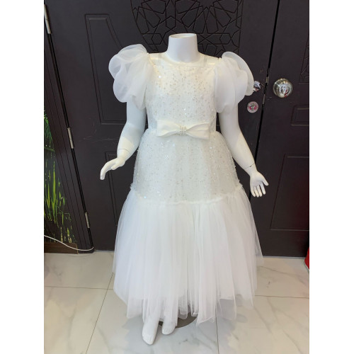 فستان بناتي سهرة لونين منفوش بلمسات براقة فستان بناتي سهرة لونين منفوش بلمسات براقة