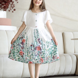 فستان بناتي عشبي بلمسات أنيقة - Mk2501010 فستان بناتي عشبي بلمسات أنيقة - Mk2501010