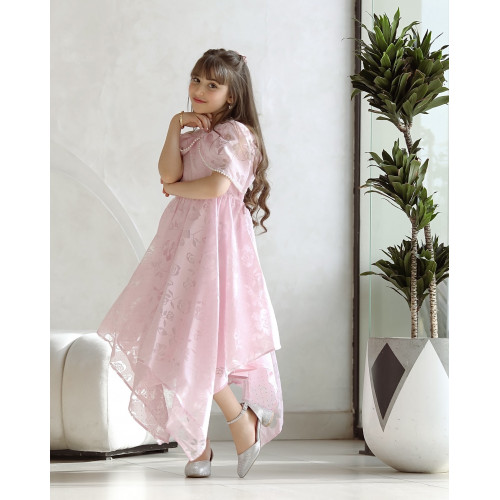 فستان بناتي زهري بتصميم ساحر يهبل - Mk2501012 فستان بناتي زهري بتصميم ساحر يهبل - Mk2501012