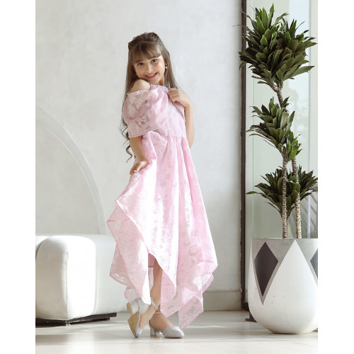 فستان بناتي زهري بتصميم ساحر يهبل - Mk2501012 فستان بناتي زهري بتصميم ساحر يهبل - Mk2501012