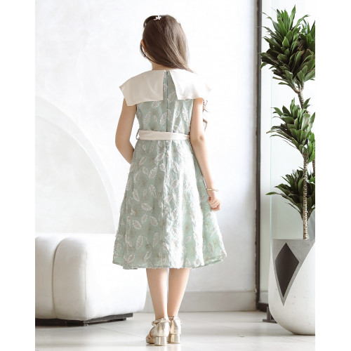 فستان بناتي بتطريز ورق الشجر - Mk2501001 فستان بناتي بتطريز ورق الشجر - Mk2501001