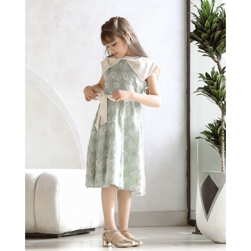 فستان بناتي بتطريز ورق الشجر - Mk2501001 فستان بناتي بتطريز ورق الشجر - Mk2501001