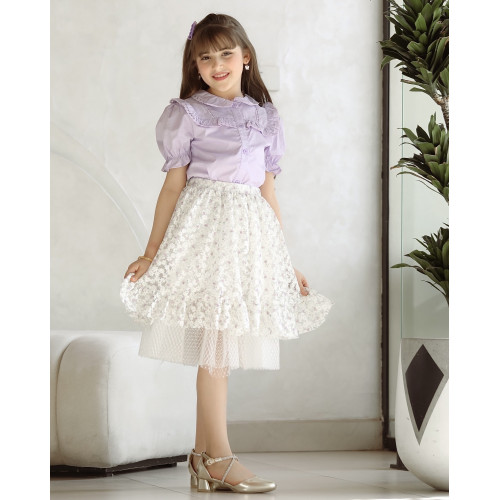 تيور بناتي بتطريز ورود الموف - Mk2501009 تيور بناتي بتطريز ورود الموف - Mk2501009