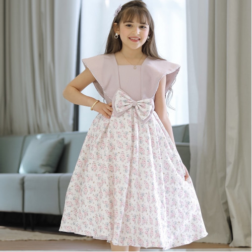 فستان بناتي سبور بفيونكه على الخصر - 902 فستان بناتي سبور بفيونكه على الخصر - 902