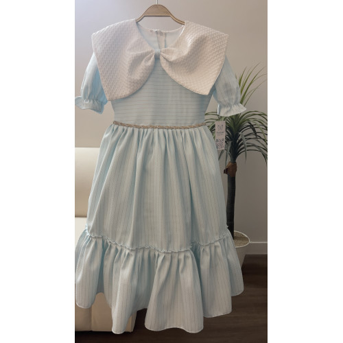 فستان بناتي سماوي دلعه بفيونكه - 928 فستان بناتي سماوي دلعه بفيونكه - 928