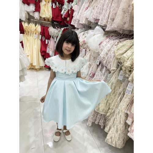 فستان بناتي دلعة ورود لونين - 927 فستان بناتي دلعة ورود لونين - 927