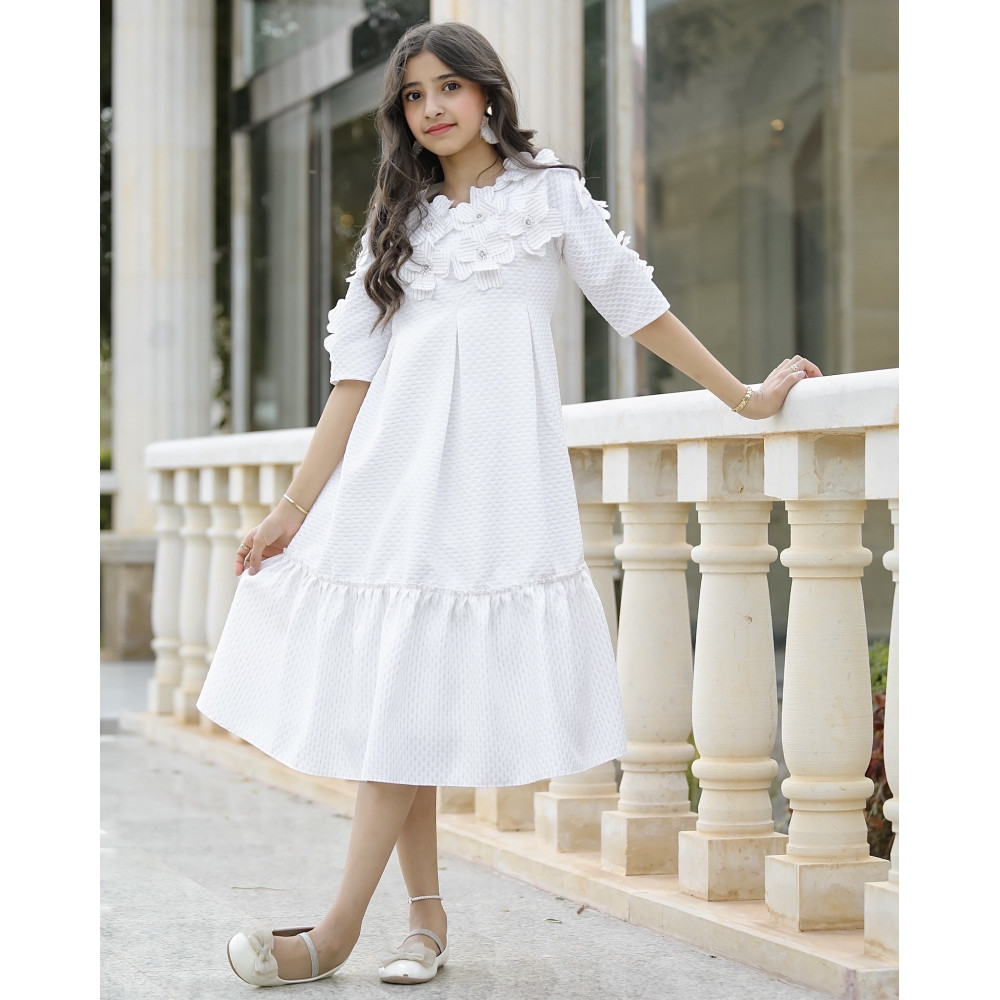 فستان بناتي بتصميم مميز ورود - 936