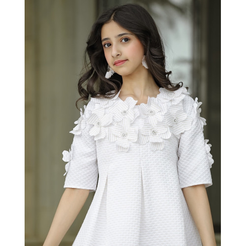 فستان بناتي بتصميم مميز ورود - 936 فستان بناتي بتصميم مميز ورود - 936