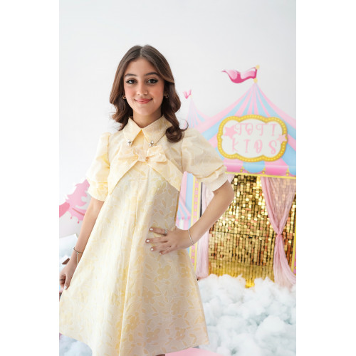 فستان بناتي بتفاصيل كسرة ولمسات جلابية - 990 فستان بناتي بتفاصيل كسرة ولمسات جلابية - 990