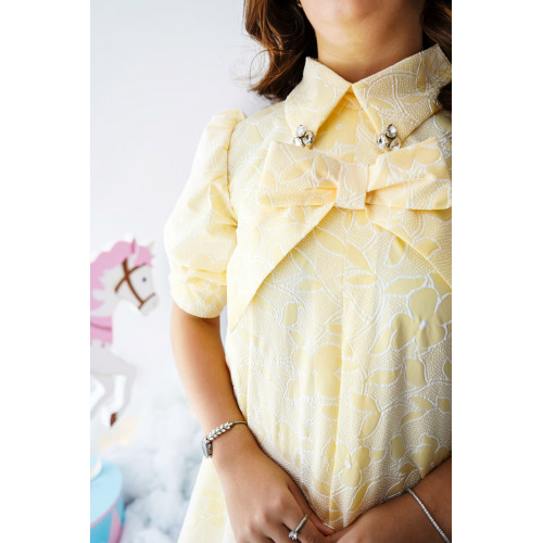 فستان بناتي بتفاصيل كسرة ولمسات جلابية - 990 فستان بناتي بتفاصيل كسرة ولمسات جلابية - 990