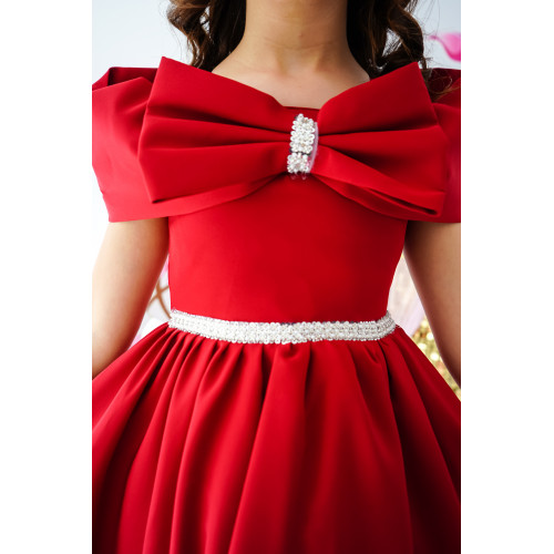 فستان الأميرات الأحمر بأكتاف مكشوفه - 996 فستان الأميرات الأحمر بأكتاف مكشوفه - 996