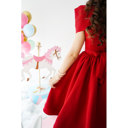 فستان الأميرات الأحمر بأكتاف مكشوفه - 996 فستان الأميرات الأحمر بأكتاف مكشوفه - 996