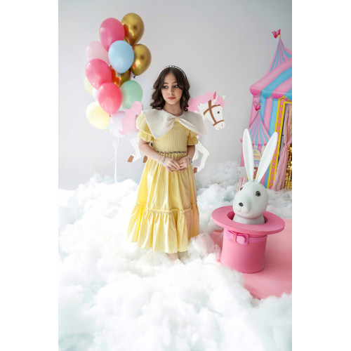 فستان بناتي الأصفر بتصميم أنيق ومفعم بالمرح - 928 فستان بناتي الأصفر بتصميم أنيق ومفعم بالمرح - 928