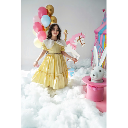 فستان بناتي الأصفر بتصميم أنيق ومفعم بالمرح - 928 فستان بناتي الأصفر بتصميم أنيق ومفعم بالمرح - 928