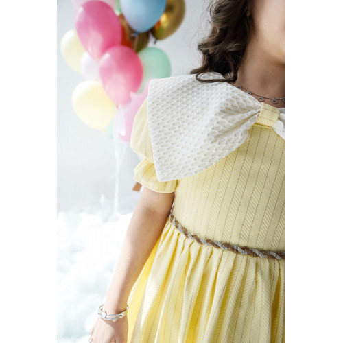 فستان بناتي الأصفر بتصميم أنيق ومفعم بالمرح - 928 فستان بناتي الأصفر بتصميم أنيق ومفعم بالمرح - 928