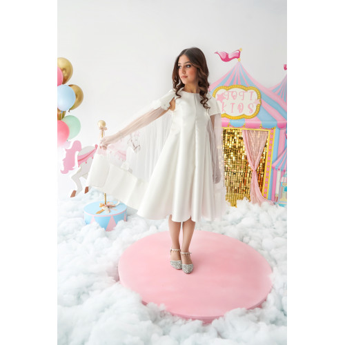 فستان بناتي فراشة سكري - m3626 فستان بناتي فراشة سكري - m3626