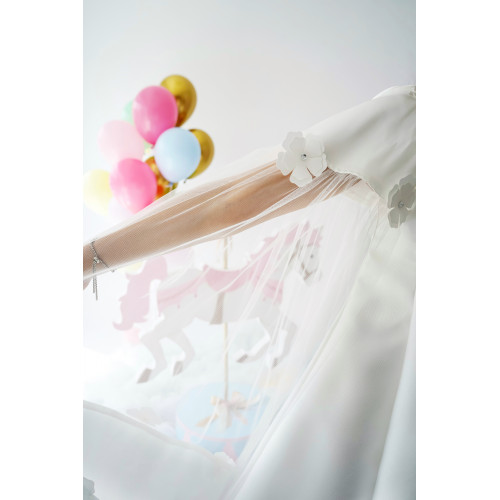 فستان بناتي فراشة سكري - m3626 فستان بناتي فراشة سكري - m3626