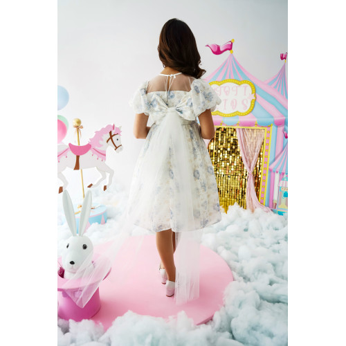 فستان بناتي أورجانزا مورد | قطعة من سماء الصيف - M3704 فستان بناتي أورجانزا مورد | قطعة من سماء الصيف - M3704