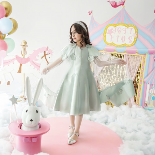 فستان بناتي فراشة تفاحي - m3626 فستان بناتي فراشة تفاحي - m3626