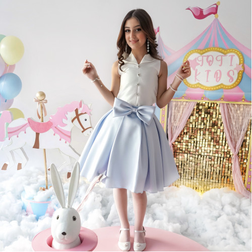 تيور بناتي سماوي بفيونكه على التنورة - m3645 تيور بناتي سماوي بفيونكه على التنورة - m3645