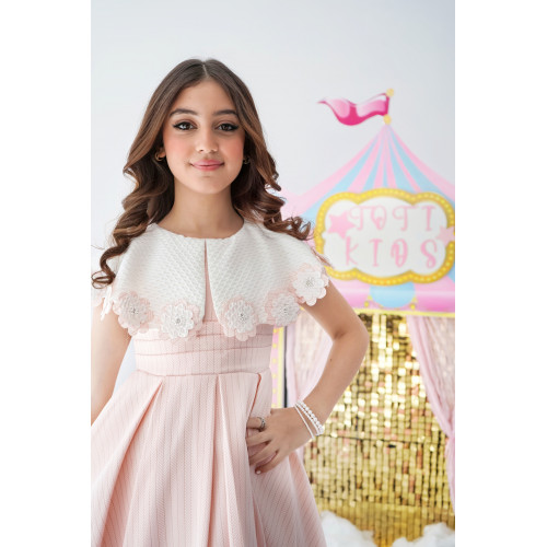 فستان بناتي دلعة ورود لونين - 927 فستان بناتي دلعة ورود لونين - 927