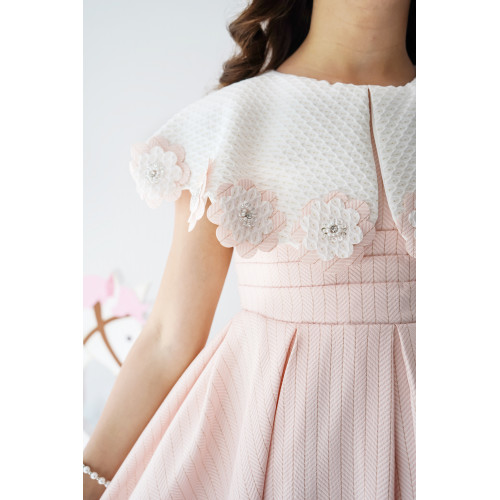 فستان بناتي دلعة ورود لونين - 927 فستان بناتي دلعة ورود لونين - 927