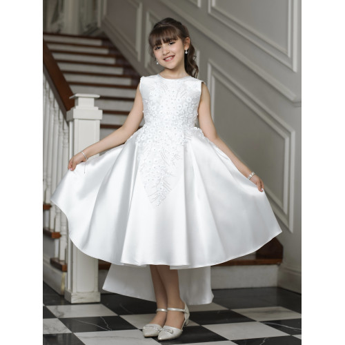 فستان سهرة بناتي بتطريز وذيل لإطلالة ملكية بلونين - 1033 فستان سهرة بناتي بتطريز وذيل لإطلالة ملكية بلونين - 1033