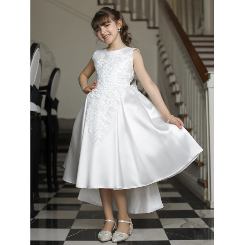 فستان سهرة بناتي بتطريز وذيل لإطلالة ملكية بلونين - 1033 فستان سهرة بناتي بتطريز وذيل لإطلالة ملكية بلونين - 1033