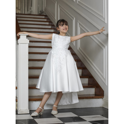 فستان سهرة بناتي بتطريز وذيل لإطلالة ملكية بلونين - 1033 فستان سهرة بناتي بتطريز وذيل لإطلالة ملكية بلونين - 1033