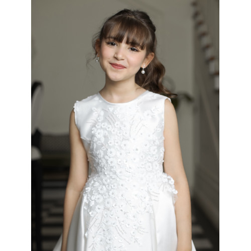 فستان سهرة بناتي بتطريز وذيل لإطلالة ملكية بلونين - 1033 فستان سهرة بناتي بتطريز وذيل لإطلالة ملكية بلونين - 1033