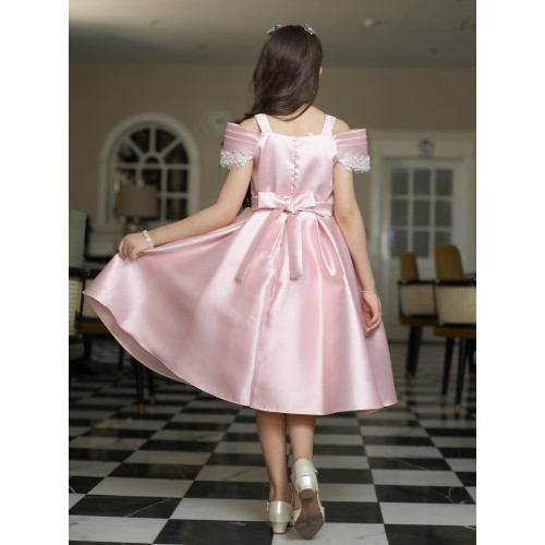 فستان بناتي بلونين مطرز بأكتاف | فستان سهرة للأفراح - M3624 فستان بناتي بلونين مطرز بأكتاف | فستان سهرة للأفراح - M3624