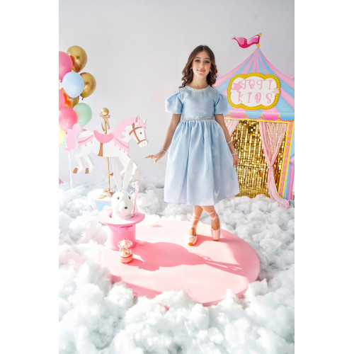 فستان بناتي سماوي للمناسبات | تصميم أميرات فاخر - 1041 فستان بناتي سماوي للمناسبات | تصميم أميرات فاخر - 1041