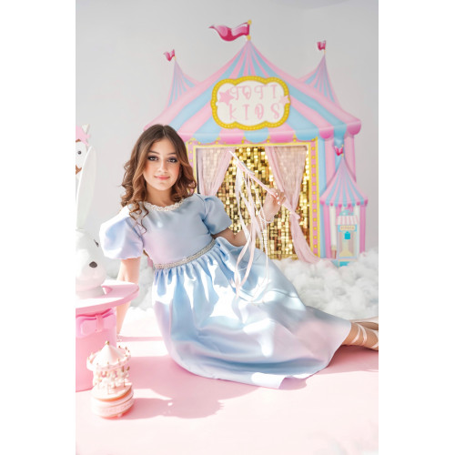 فستان بناتي سماوي للمناسبات | تصميم أميرات فاخر - 1041