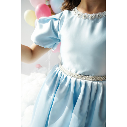 فستان بناتي سماوي للمناسبات | تصميم أميرات فاخر - 1041