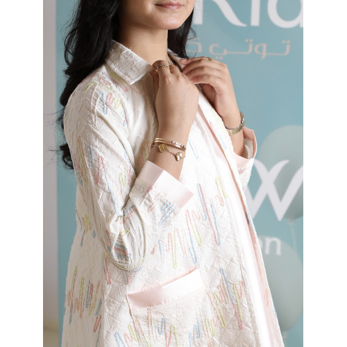 طقم فستان وجاكيت بناتي بجيوب | تصميم مورد فاخر للمناسبات - 1112 طقم فستان وجاكيت بناتي بجيوب | تصميم مورد فاخر للمناسبات - 1112