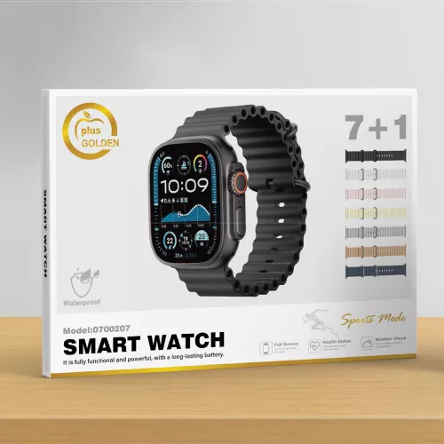 ساعة plus GOLDEN الذكية مع 7 اساور ضذ الماء