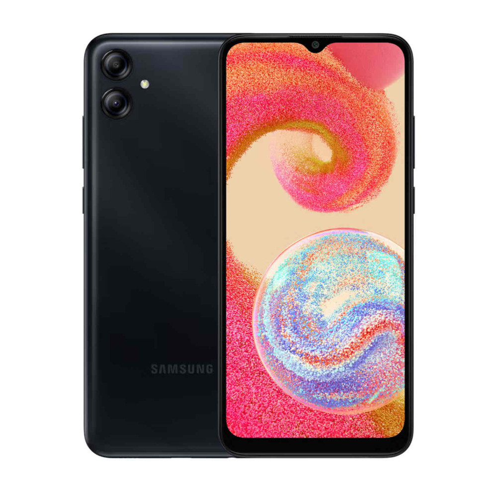 جوال جالاكسي A04e ثنائي الشريحة باللون الأسود سعة 4 جيجابايت وذاكرة تخزين داخلية 128 جيجابايت ويدعم تقنية 4G LTE