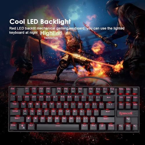 Redragon Kumara K552 Mechanical 60% TKL RED Backlit Gaming Keyboard - Black Redragon Kumara K552 Mechanical 60% TKL RED Backlit Gaming Keyboard - Black