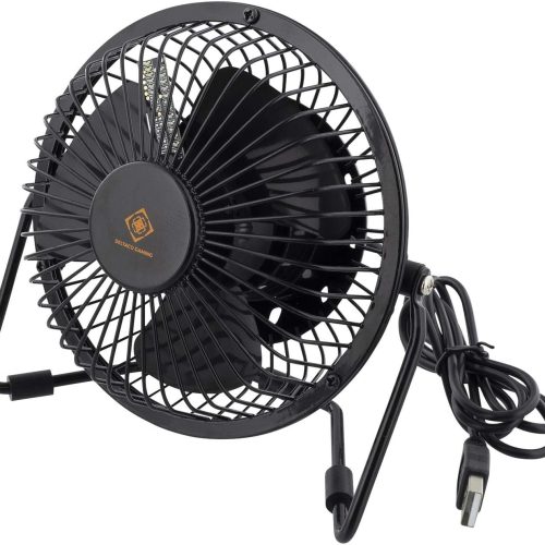 Deltaco Gaming USB Desk Fan With Clock, Displays Hours, Minutes and Seconds, Black Deltaco Gaming USB Desk Fan With Clock, Displays Hours, Minutes and Seconds, Black
