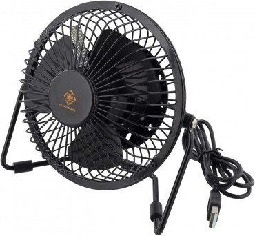  Deltaco Gaming USB Desk Fan With Clock, Displays Hours, Minutes and Seconds, Black