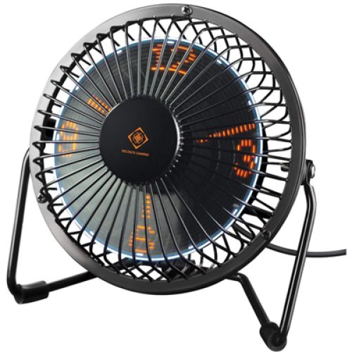 Deltaco Gaming USB Desk Fan With Clock, Displays Hours, Minutes and Seconds, Black Deltaco Gaming USB Desk Fan With Clock, Displays Hours, Minutes and Seconds, Black