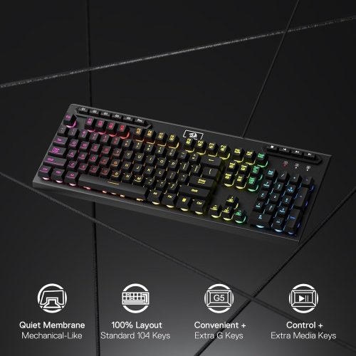-Redragon K513 Aditya Wired Membrane Gaming Keyboard  Black