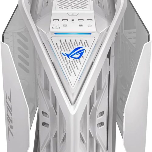 صندوق كمبيوتر العاب  ASUS ROG Hyperion | حجم كبير | يدعم E-ATX | تصميم شبكي | أضواء RGB | ابيض | طراز ROG Hyperion GR701