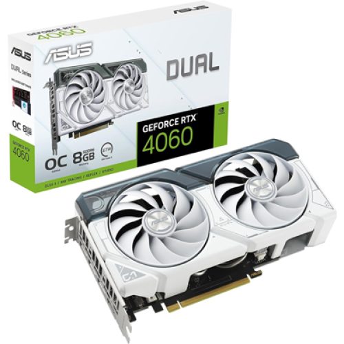 ASUS Dual GeForce RTX 4060 OC White Edition 8GB GDDR6 Gaming Graphics Card white